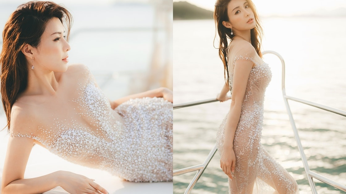 与沈震轩拍拖七年好事近？陈欣妍半透明贴身婚纱S曲线尽现