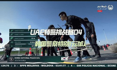 世界特警挑战赛（5人组），韩国警察特别行动队开局就拉跨，其中的队员“黄油手”刚跑