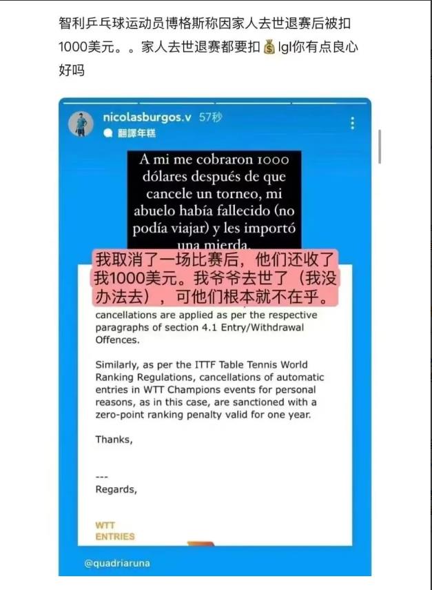 非新规，WTT回应樊振东陈梦退出世界排名。

原来不参赛、退赛要进行处罚规则一直