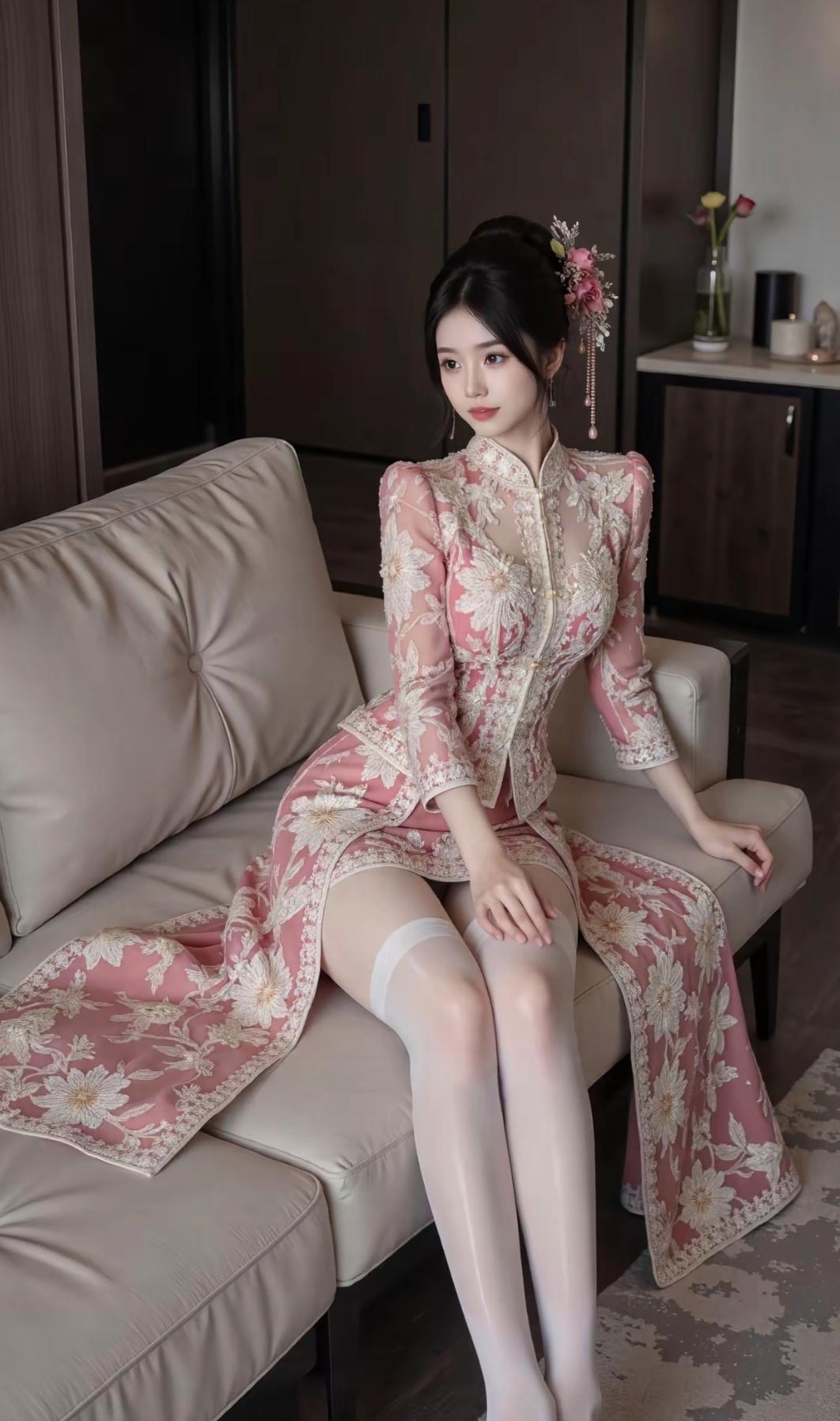 粉色系婚纱