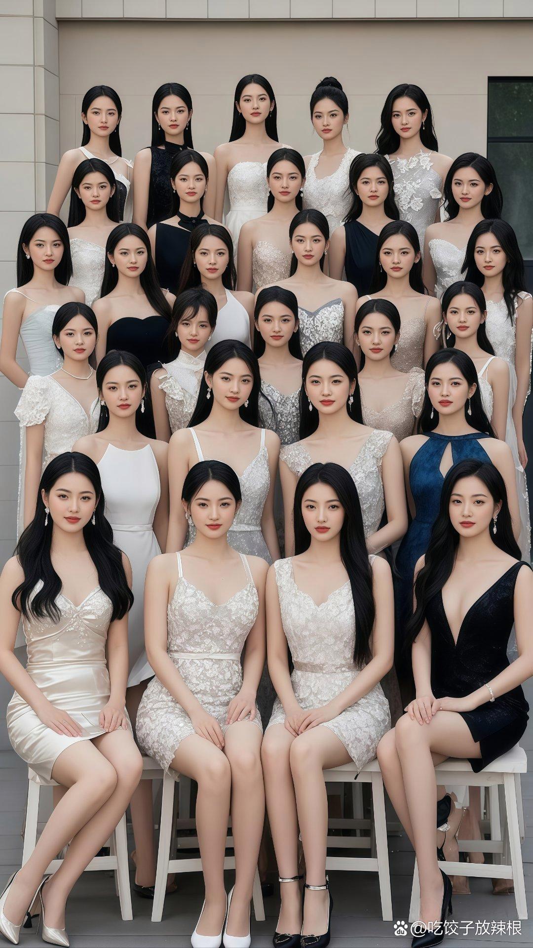 哇，这群美女集体照太养眼了，前排的小姐姐们笑容好甜美