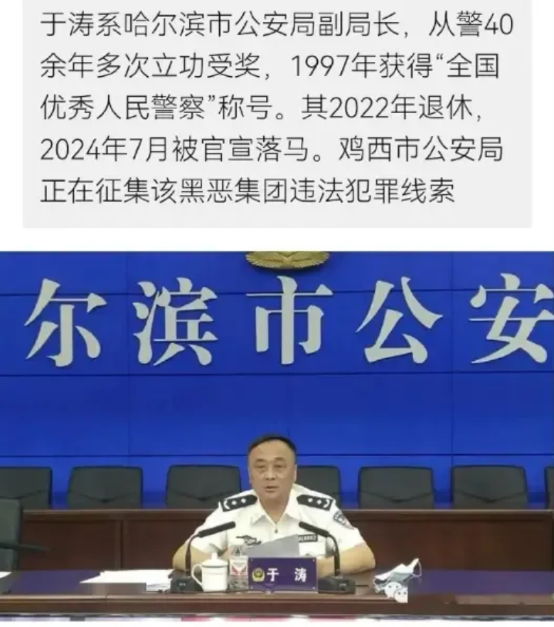 现实版“狂飙”剧情确实让人震惊！哈尔滨公安局原副局长于涛涉黑恶犯罪，家人也深度卷