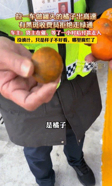 “收费站这下火了！”浙江台州，一货车司机拉一车没有打蜡的橘子运往罐头厂，没曾想在