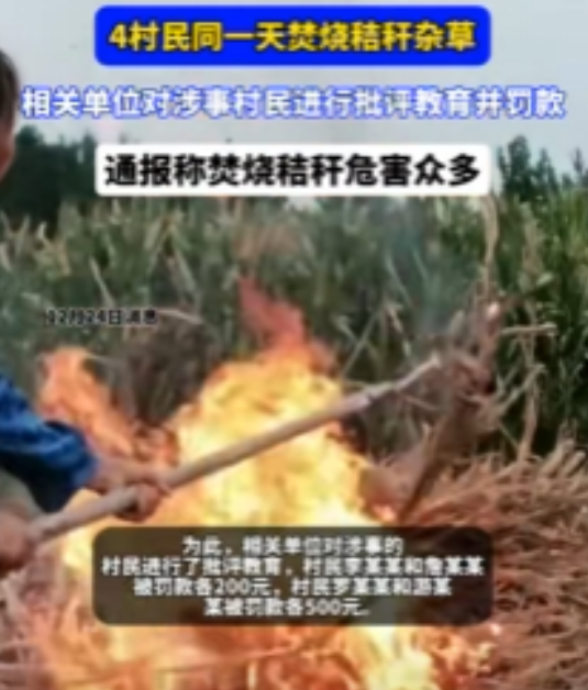 四川，威远县的严陵镇、镇西镇、界牌镇、向义镇，四地几乎同时，几位村民因在耕地上焚