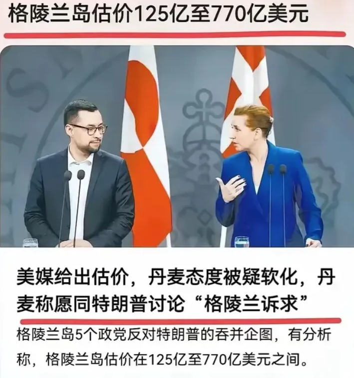 格陵兰岛的估价已经出来了，最残酷的现实是落后就要挨打！
美国已经给出了格陵兰岛的