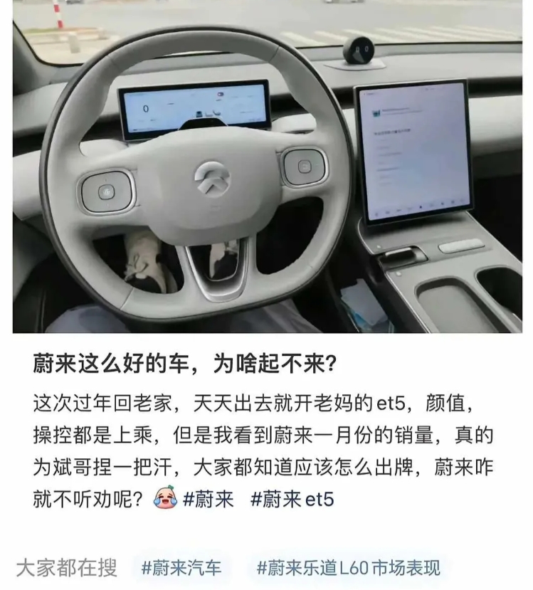 蔚来这么好的车，为什么就是爆发不起来呢？[抠鼻]
网友：看看小鹏汽车去年末打的“