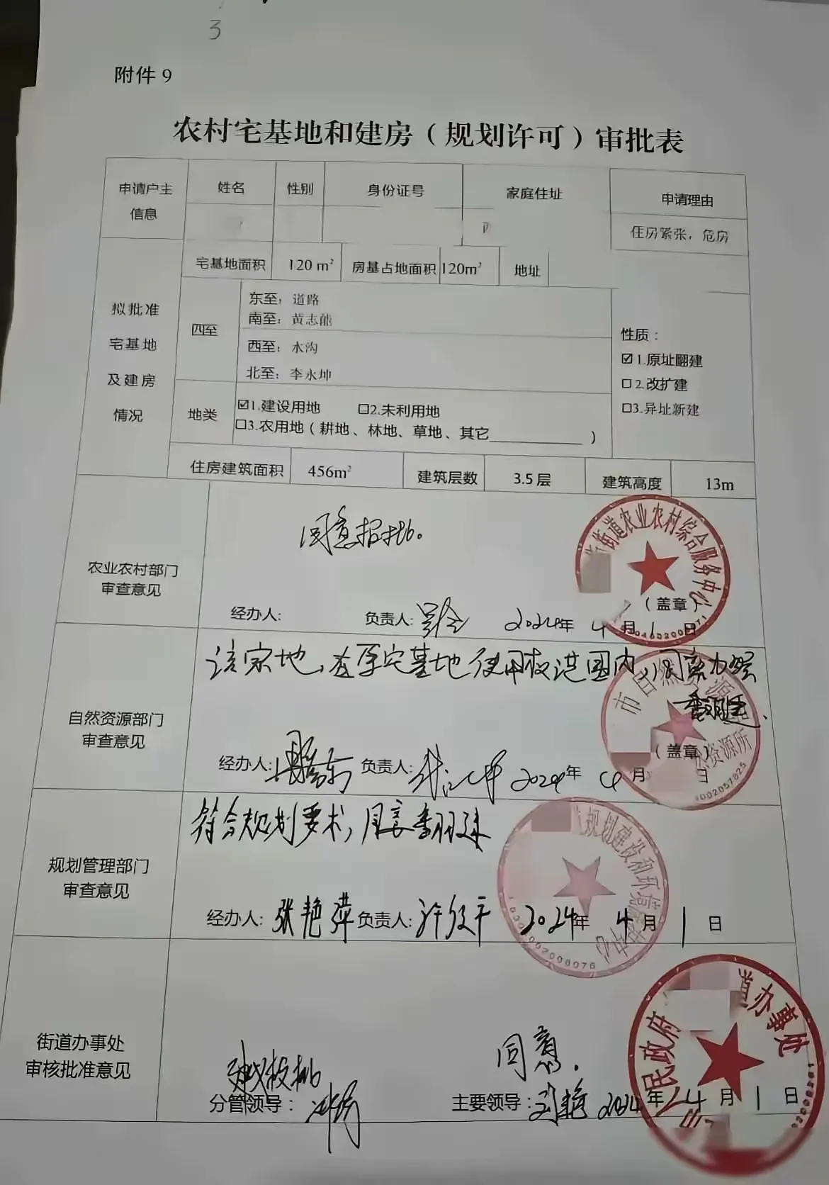 这是老家盖楼房的办理手续。