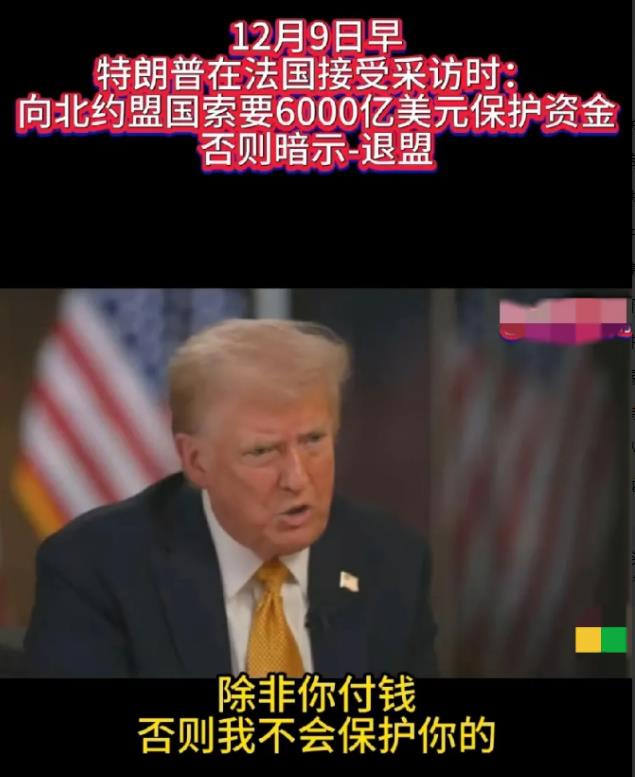 特朗普：6千亿保护费交不交？不交就离开北约！

由众多欧洲国家及北美国家组成的军