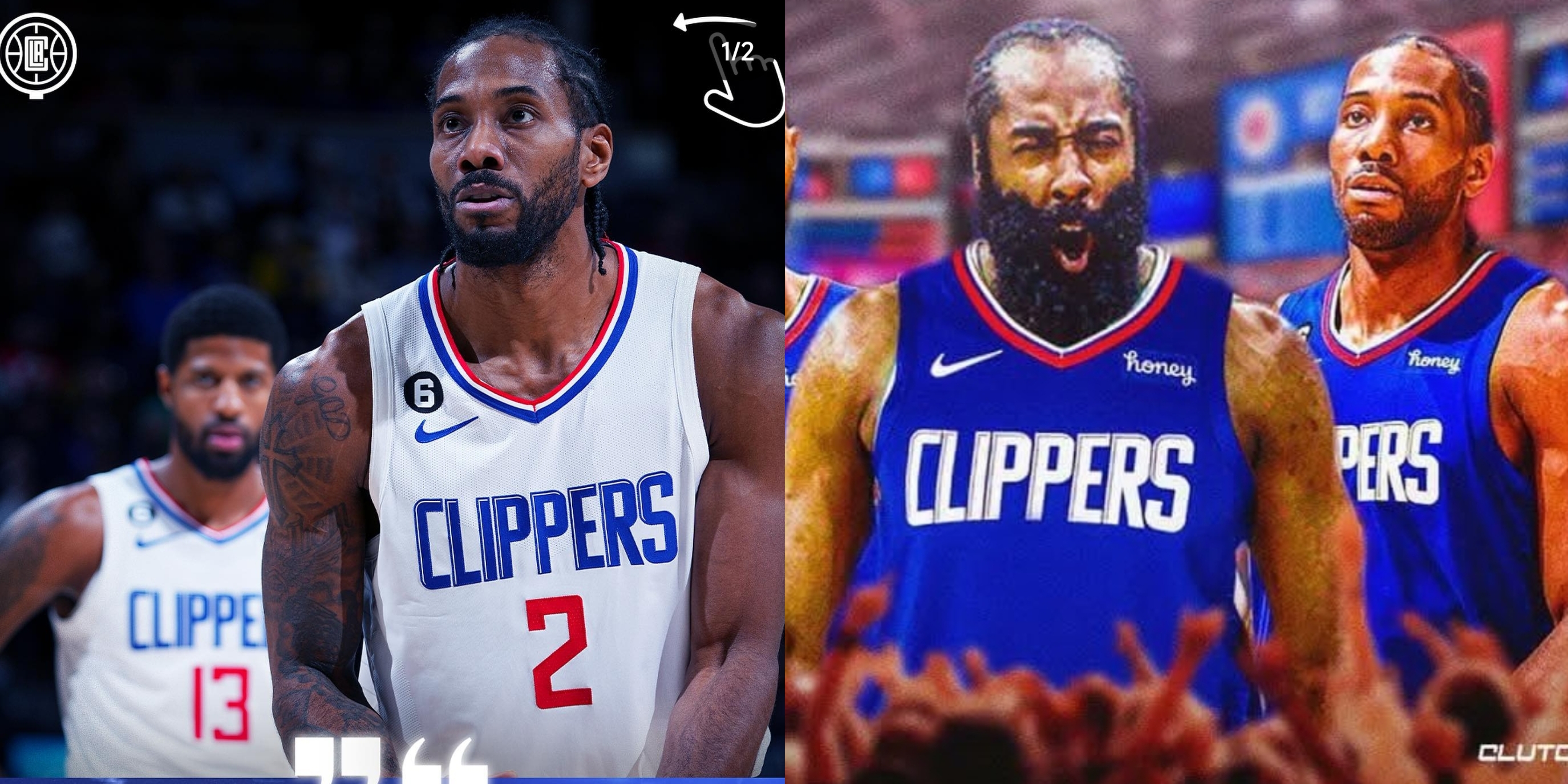 NBA官网数据显示，自哈登交易加盟快船以来，当他在场时，球队每百回合净胜对手10