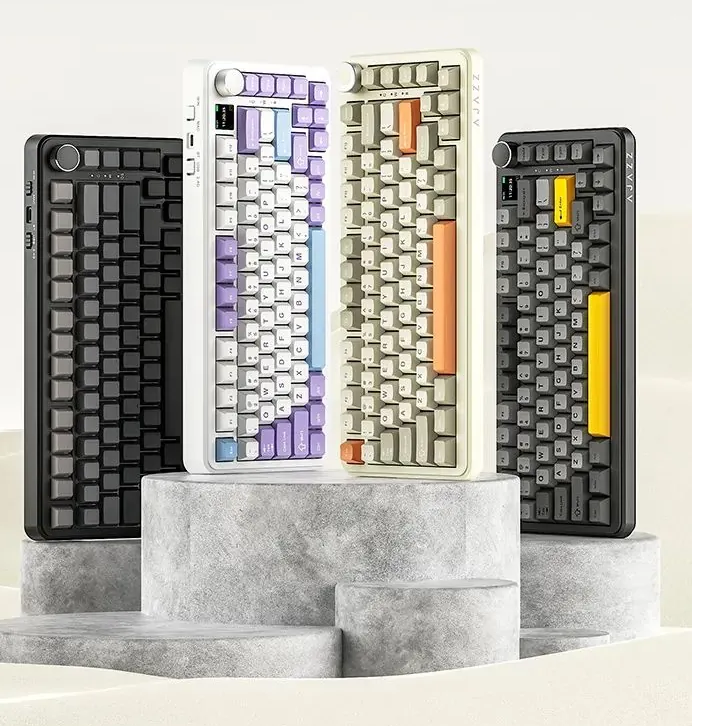 黑爵 AK820 MAX 长续航复古版机械键盘开售：75 配列带旋钮、8000m