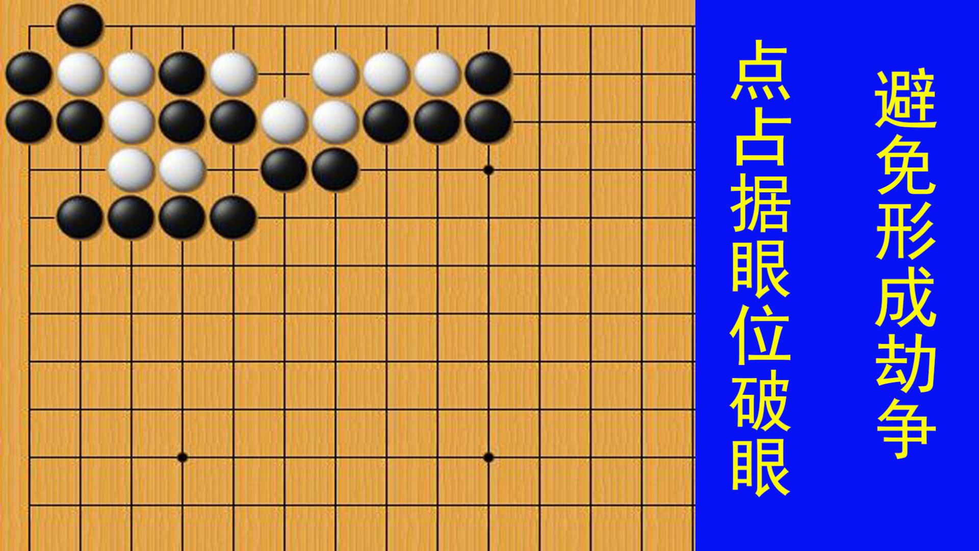 黑棋点占据眼位破眼，从而避免形成劫争，也是做活的要点