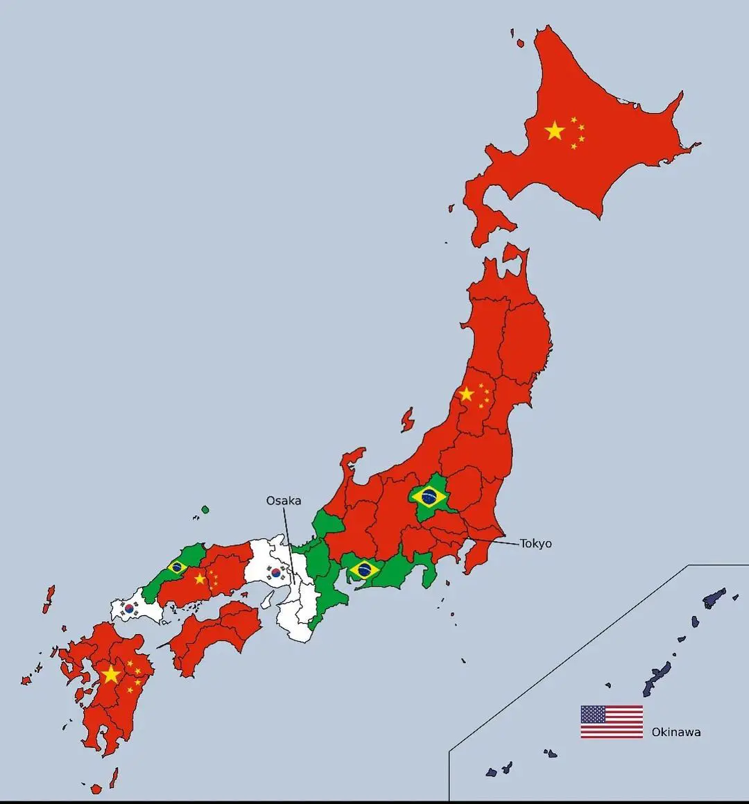 日本各县人口最多的外国人
