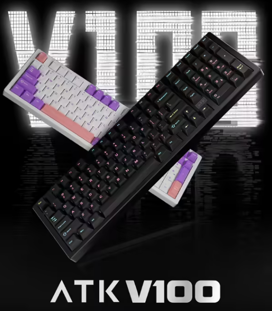 艾泰克 ATK V100 系列半铝电竞机械键盘，该系列键盘采用 Gasket 结