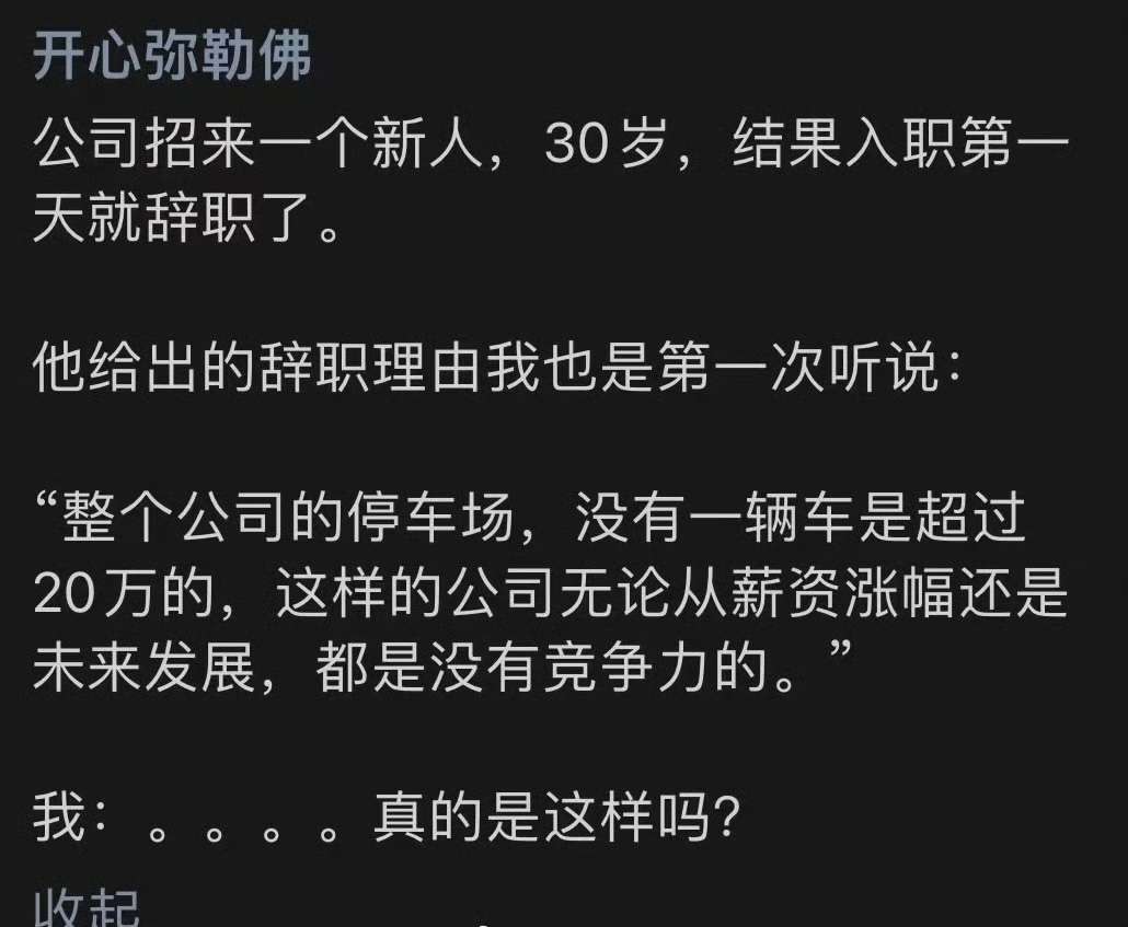 新人第一天辞职理由如下