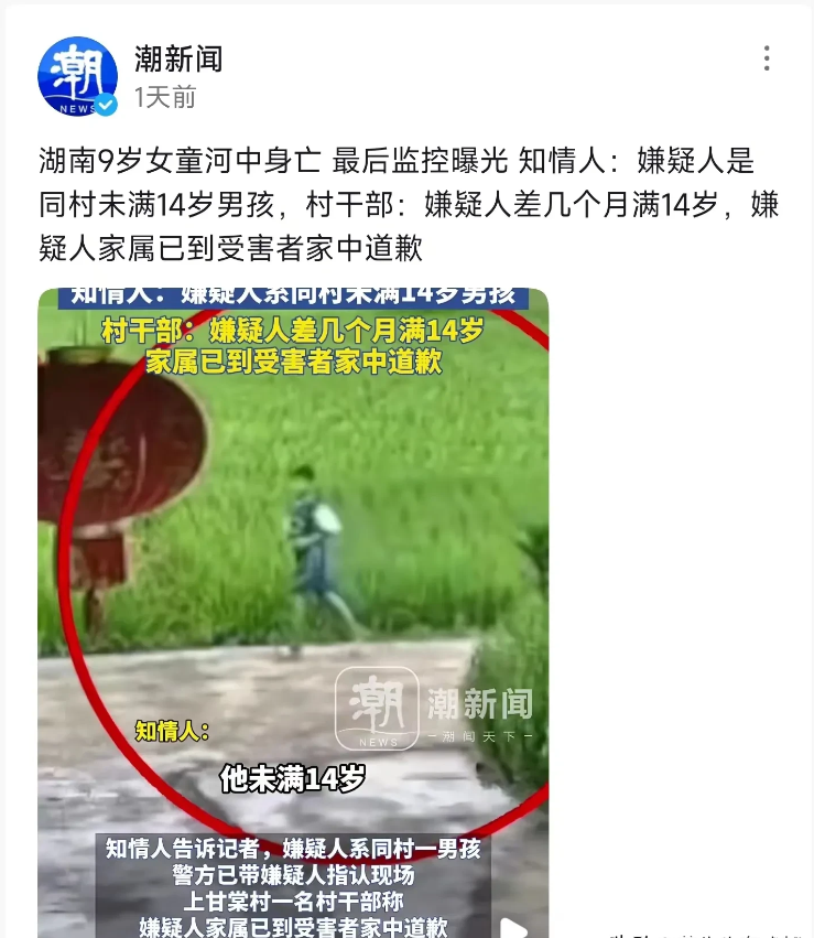 邯郸三名初中生类似案件竟然还在发生，最终又是年龄挡下了90%的伤害！

湖南9岁