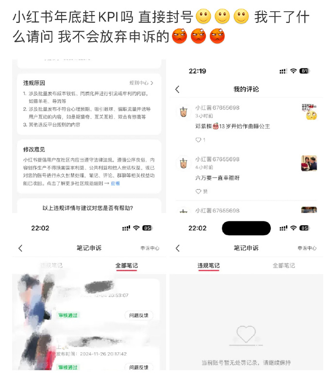 小红书密集封号