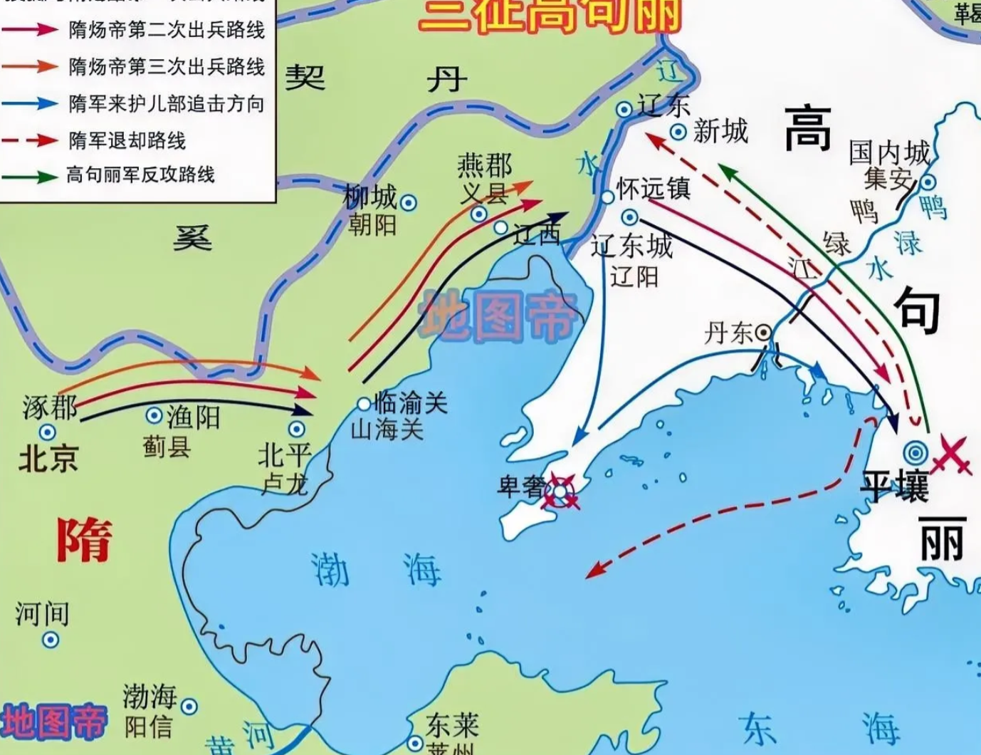 隋朝和唐朝都坚持去打高句丽的原因:

因为隋唐的统治者都很清楚，真正的敌人在哪，