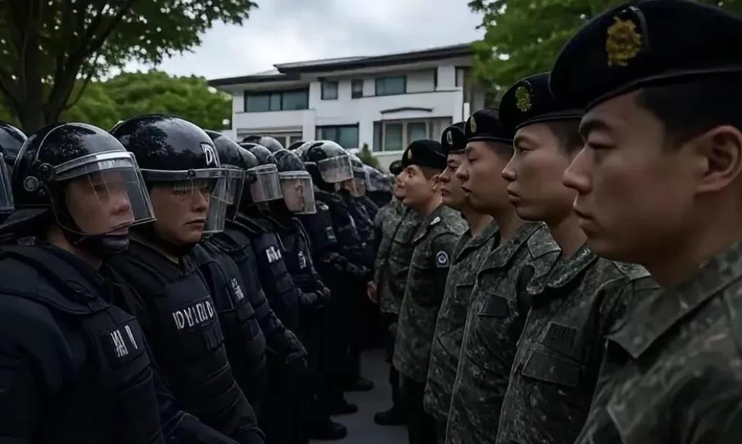 动手啊，怎么不动手呢？
泡菜国真不行，一到关键时候就怂！
青瓦台的大门口，韩国的