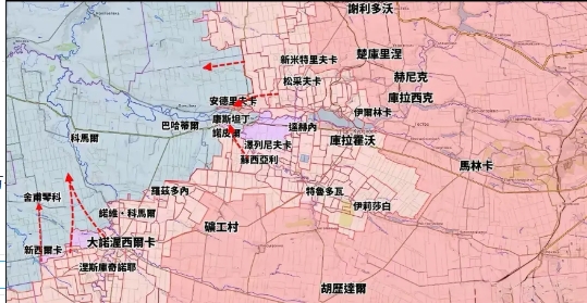由于泽连斯基没有心思打仗，乌军防守失利，俄军在战场的推进加速，见图。

俄军越推