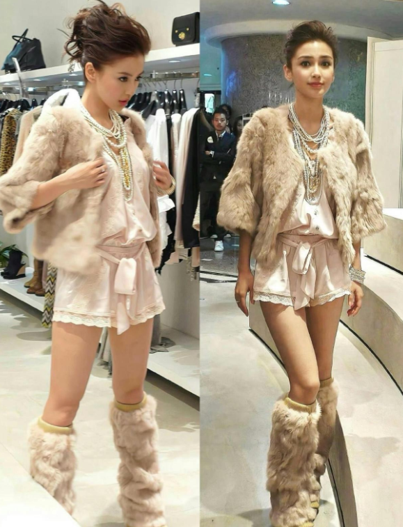 Angelababy早期就爱穿腿套了，时尚真是个轮回啊

Angelababy早