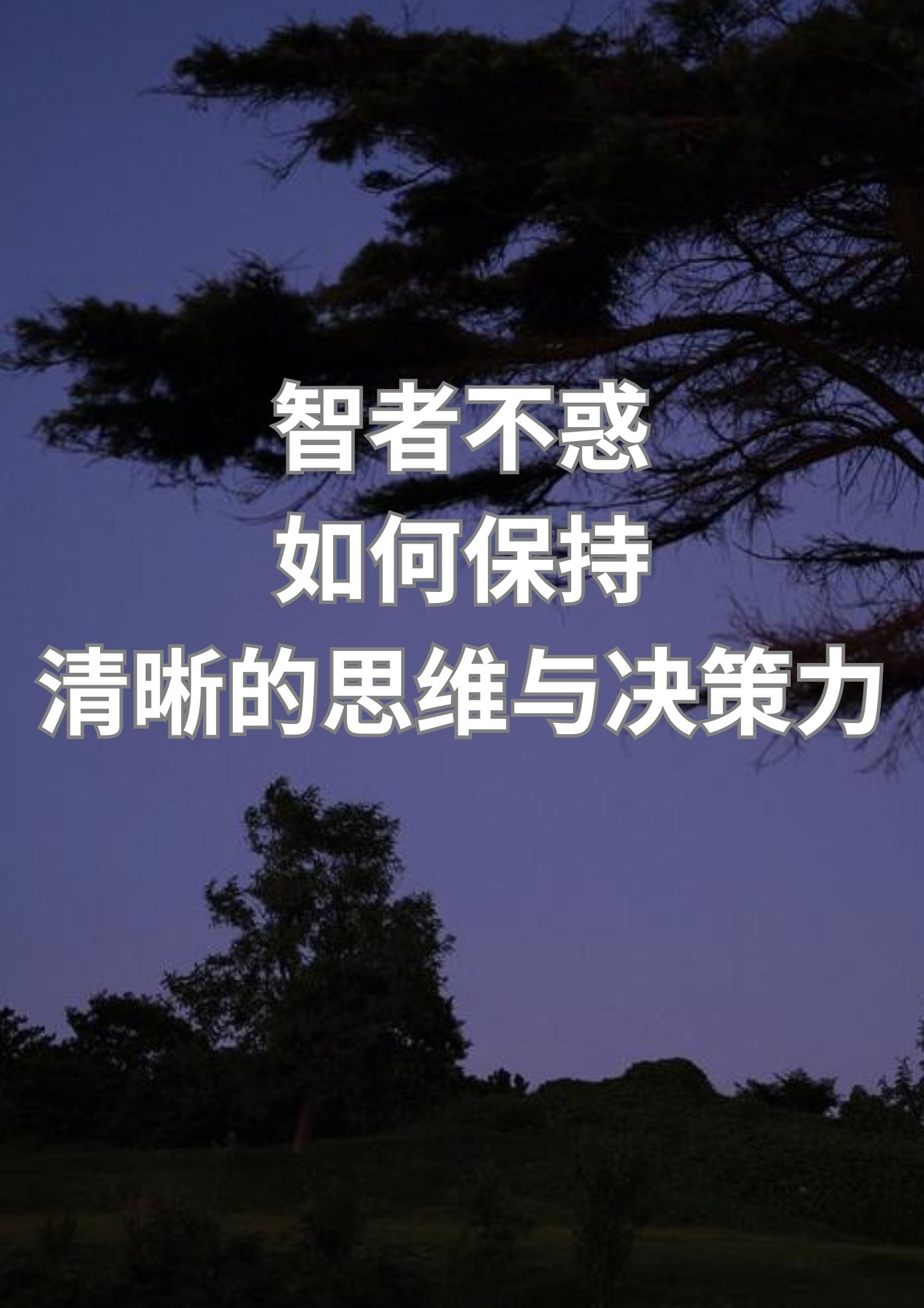 智者不惑 如何保持 清晰的思维与决策力
