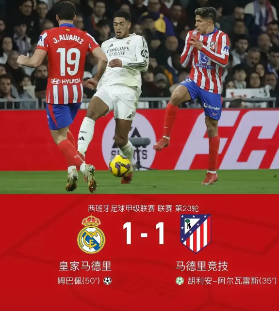 皇马战平马竞暴露出的3个事实，若不调整恐会被曼城打爆。

1:维尼修斯与姆巴佩不