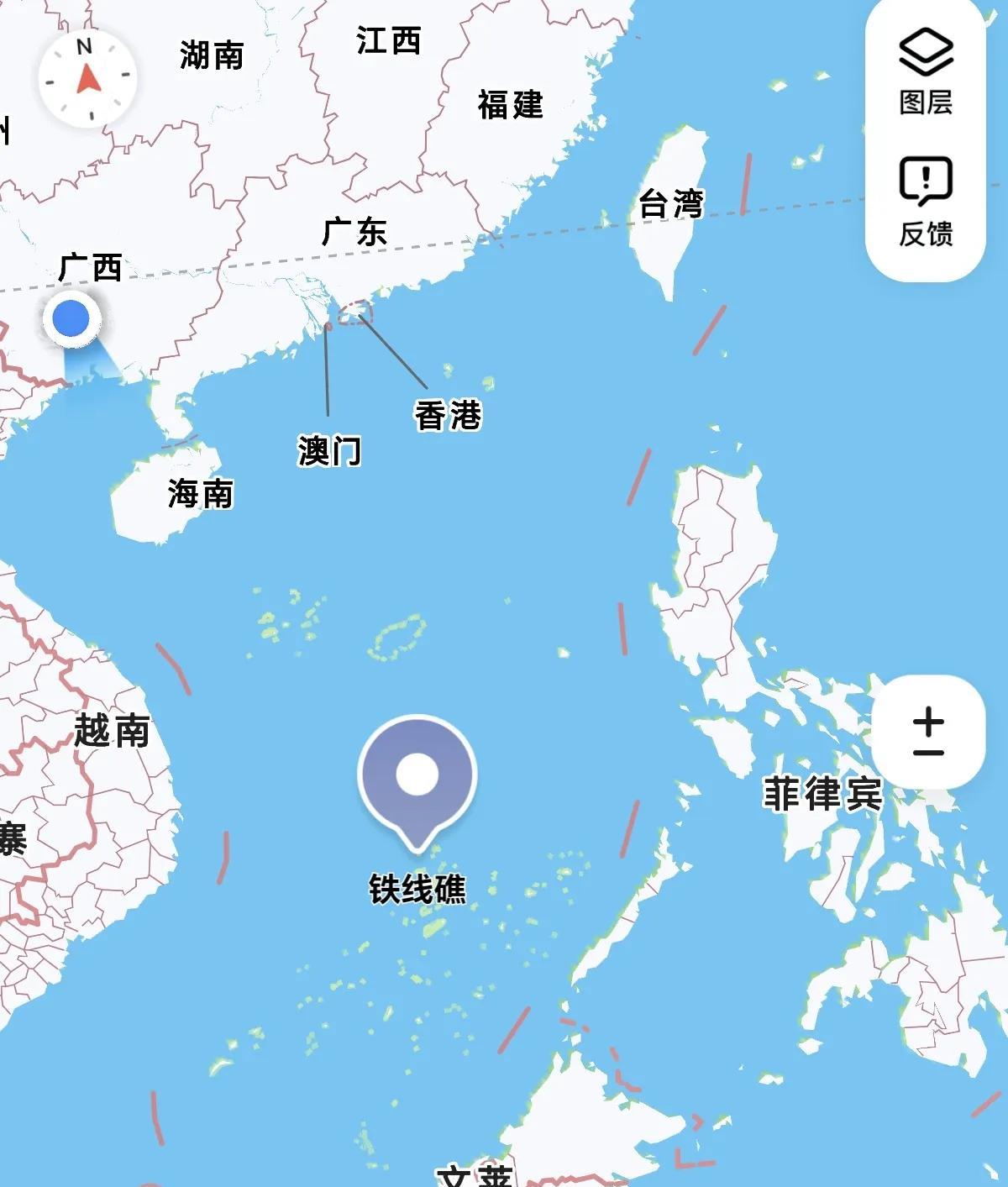 看到铁线礁的位置，菲律宾这次很嚣张
1月24日，2艘菲律宾船擅闯我国南海铁线礁，