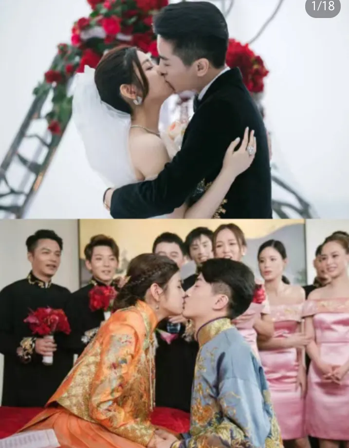 二陈的离婚是注定的了，陈妍希和陈晓的婚礼上，陈妍希穿了一身的黄色马褂，陈晓身上也
