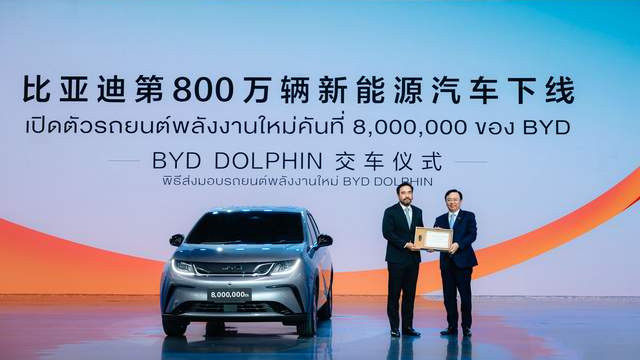 比亚迪第800万辆新能源汽车下线，全球化进程迈出坚实一步