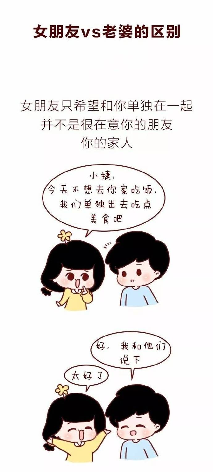 男人眼中女朋友vs老婆的区别