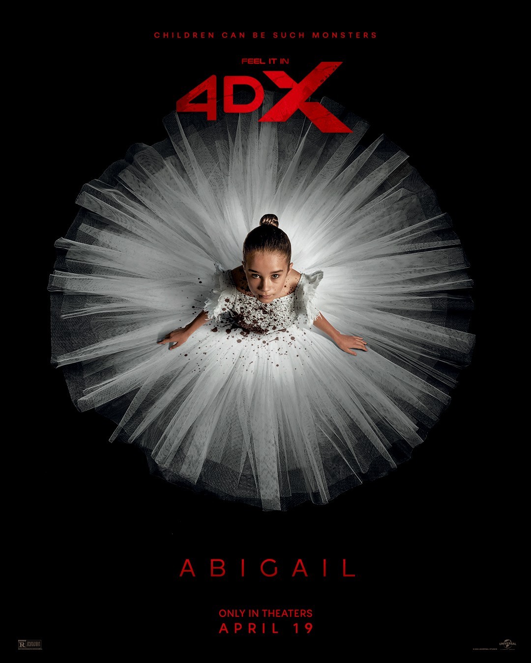 环球影业打造的恐怖片《阿比盖尔/噬血芭蕾》（Abigail）北美首周末票房收获1