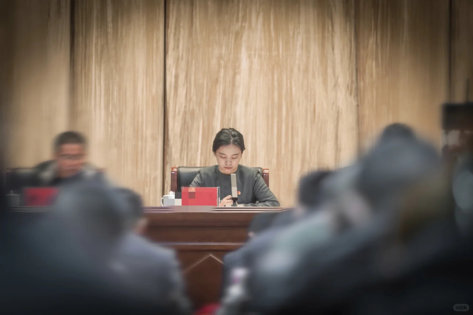 拍到了体制内人生照片
开大会的时候，摄影同事的抓拍