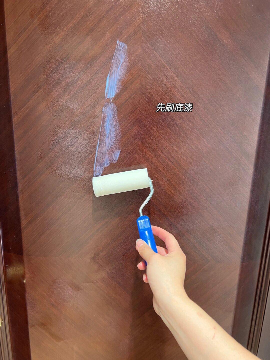 因为没钱，自己动手改色恒大精装室内门—没翻