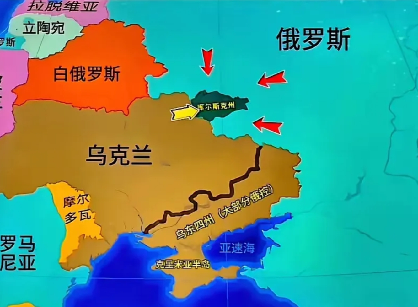俄乌战争开战仅一周，俄罗斯基本就占了乌东四州大部分地区，打的这几年在乌东的战线变