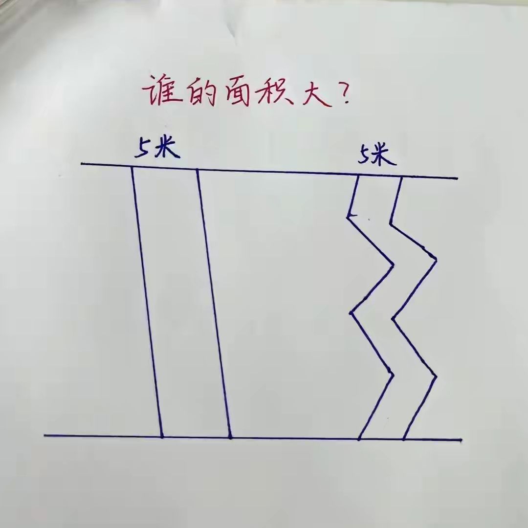 左边和右边哪个面积大?