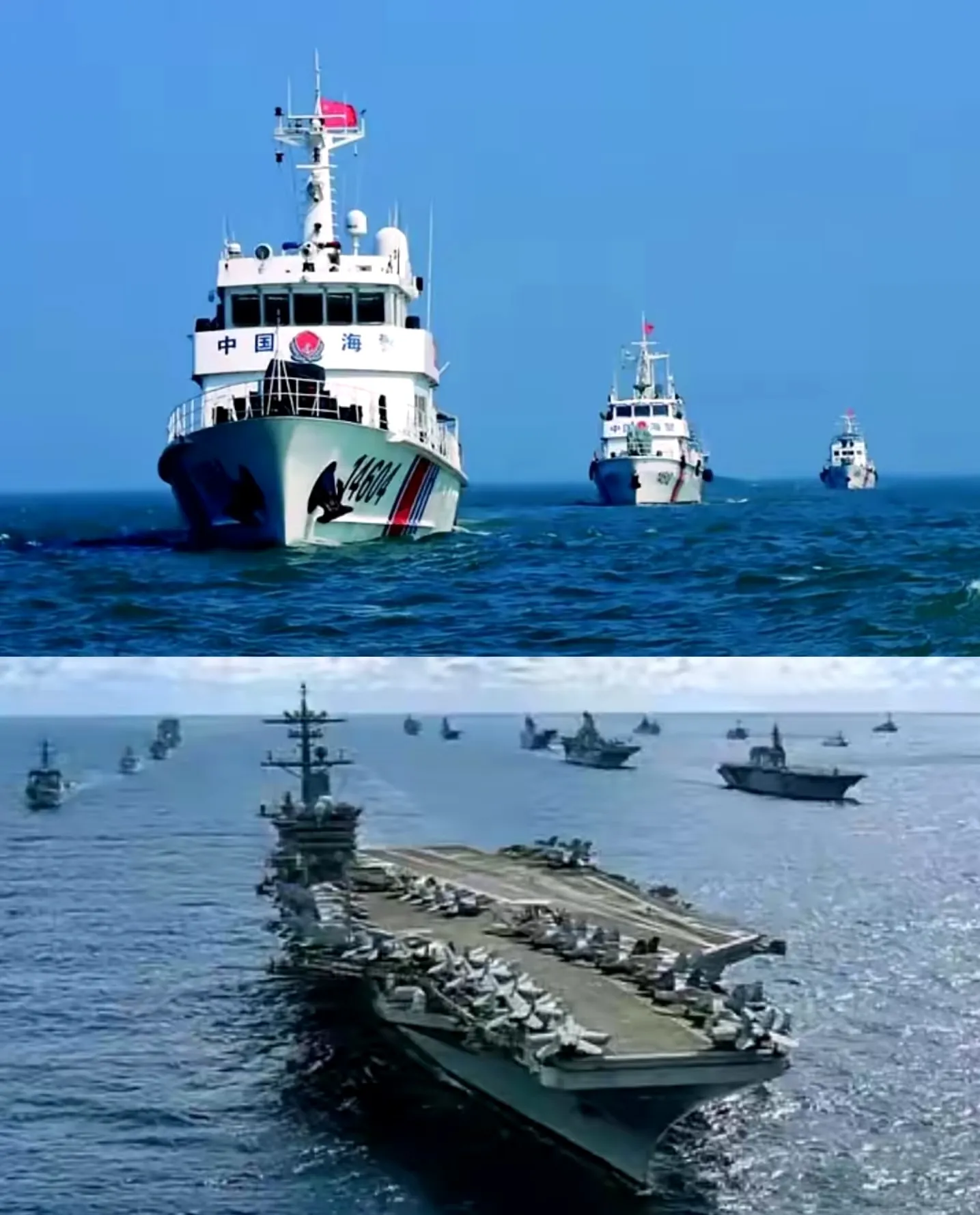 美航母林肯号驶入南海，在南海与我多艘海警船对峙