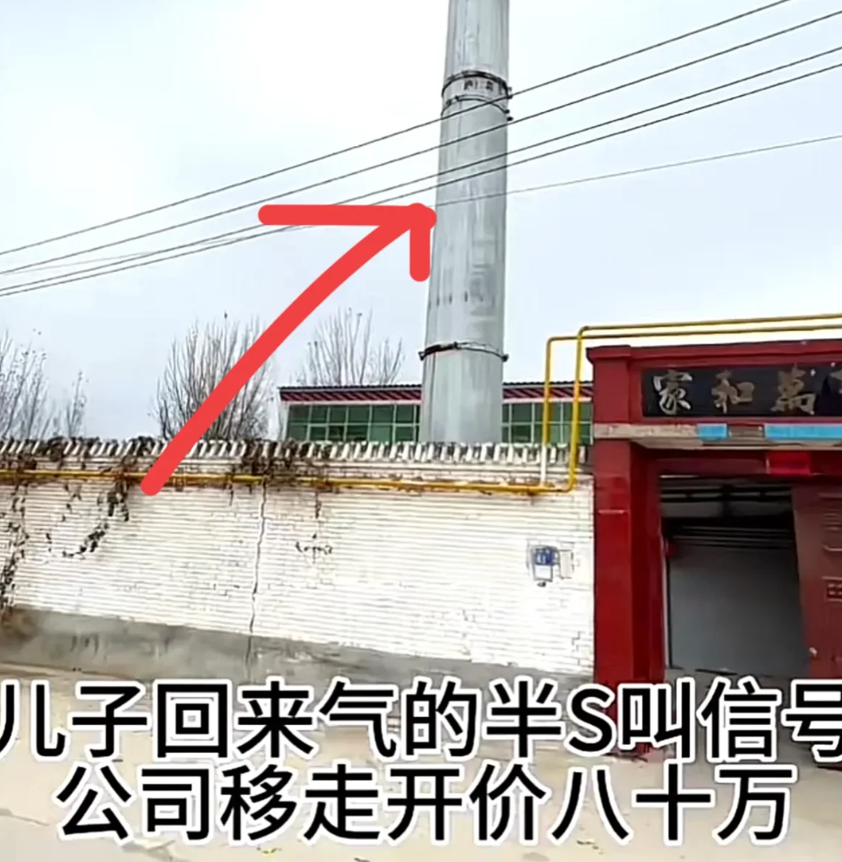 儿子出门打工，回家时走进院子大吃一惊，怎么好端端的院子中央矗立了一根信号塔。一问