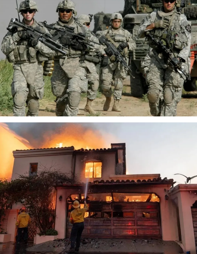 美国洛杉矶大火已经烧了十几天了，一直有人在问，为什么美国大兵不去救火？他们不是很