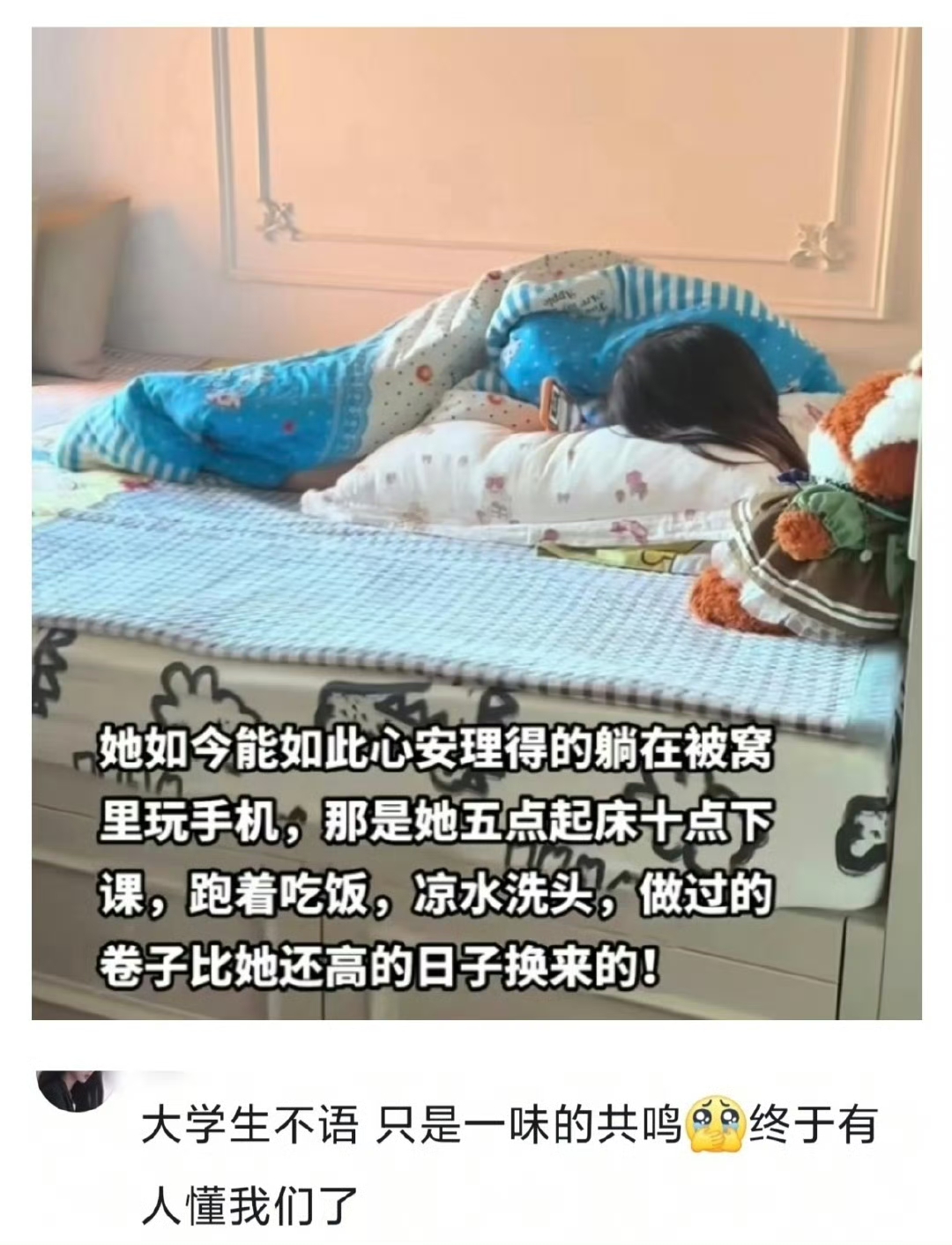 大学生不语，只是一味的共鸣！