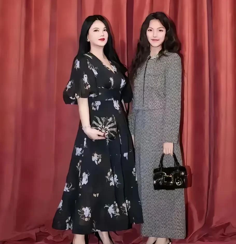 这一对母女看起来是不是很优雅，很有高级感？
无论是穿着还是气质，都给人一种高贵的