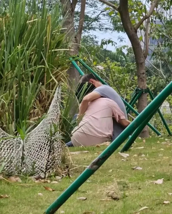 今日在公园里遇到一对情侣，看背影年龄都不小了，如此年龄还这么亲密，羡煞人也！就是