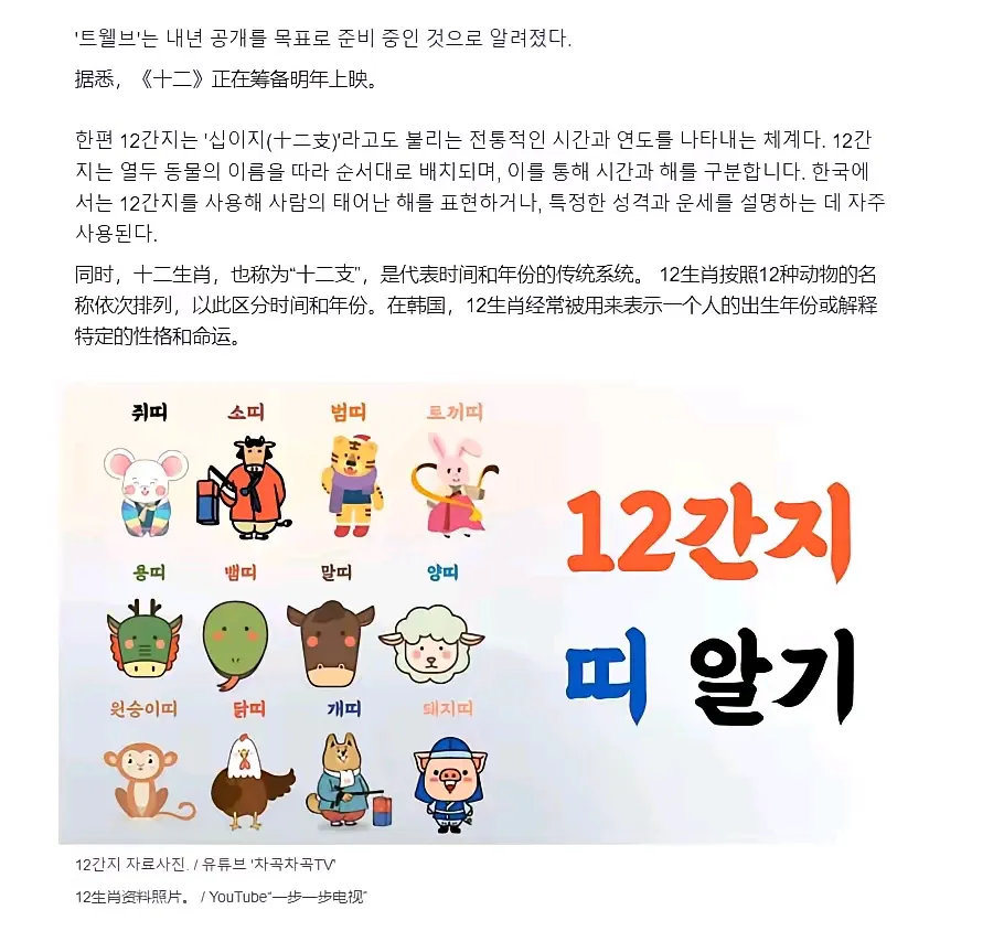韩国自古以来都没有野生猴子生活，龙也不是韩国的图腾。

但韩国人认为十二生肖是属
