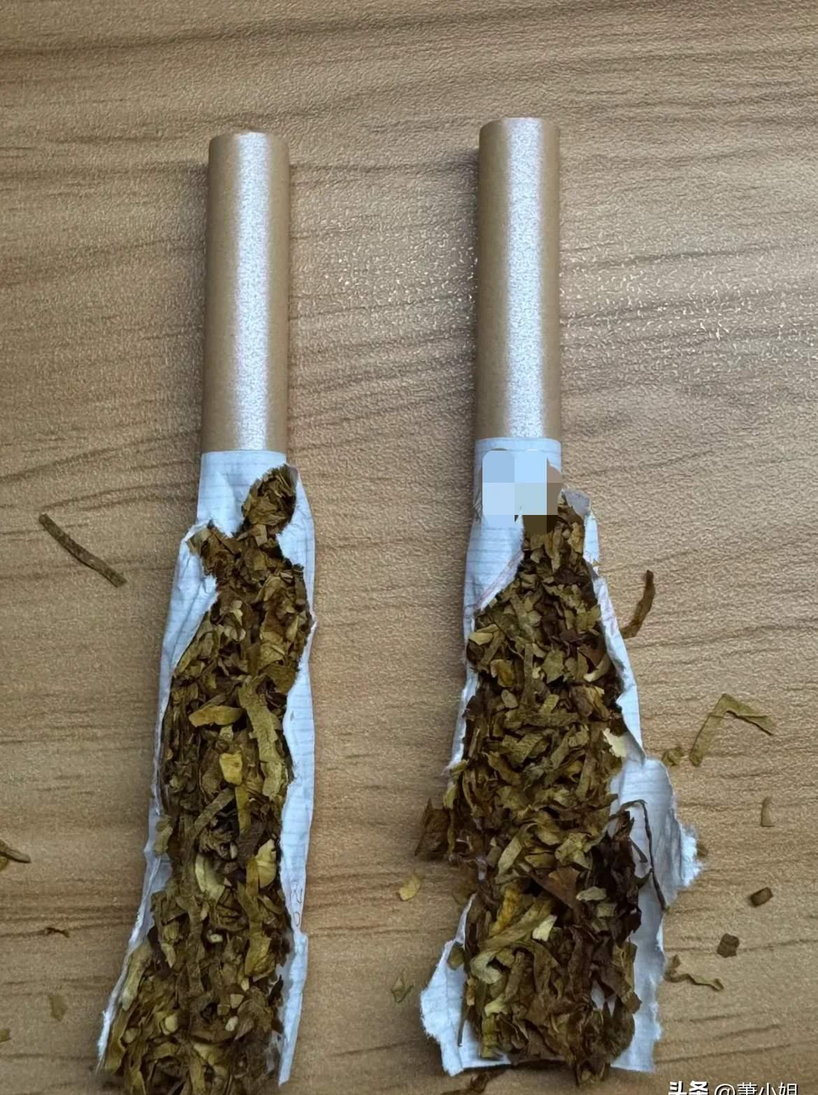 抽了20多年的烟，第一次认真地把烟拆开，发现一个奇怪的现象，为什么拆开的烟丝颜色