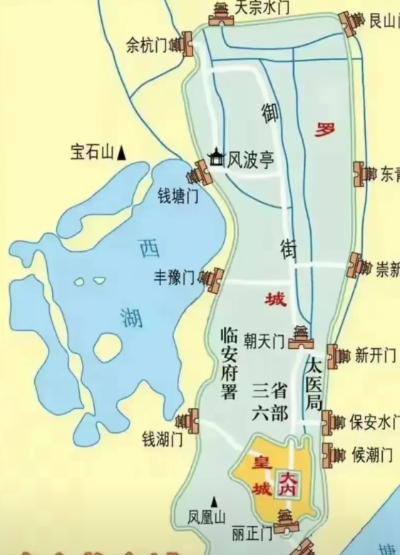 那时的南宋的临安城，竟然那么小！
这可是南宋的都城，可以看出当时南宋国力真的不强