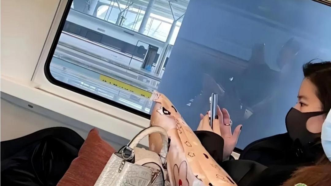 刘亦菲背32万的包包坐高铁，睡着的样子真可爱，素颜让人羡慕？