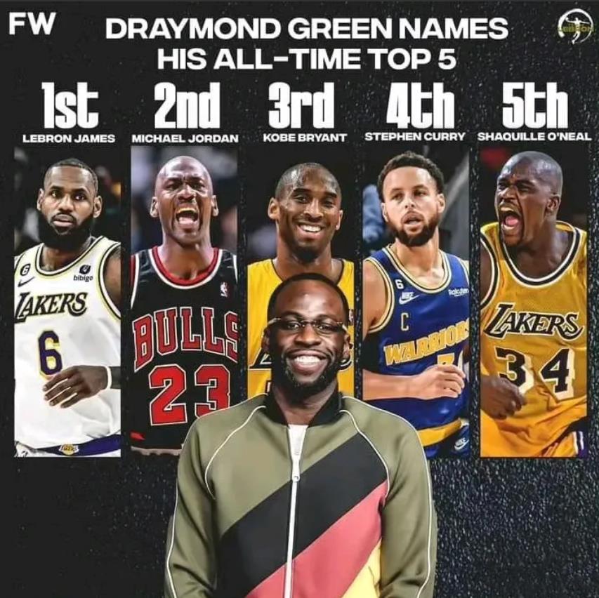 追梦格林心中历史前五球员，有詹姆斯，无杜兰特。

看看他知道对手的厉害，詹姆斯绝