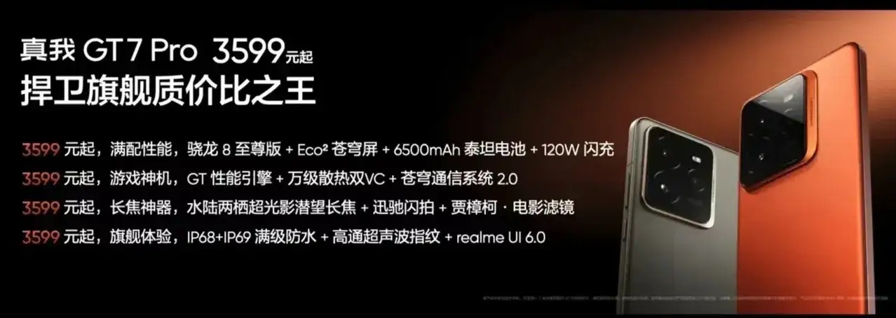 真我GT7Pro发布以后，其他友商肯定都很尴尬，因为高通骁龙8至尊版加三星定制屏