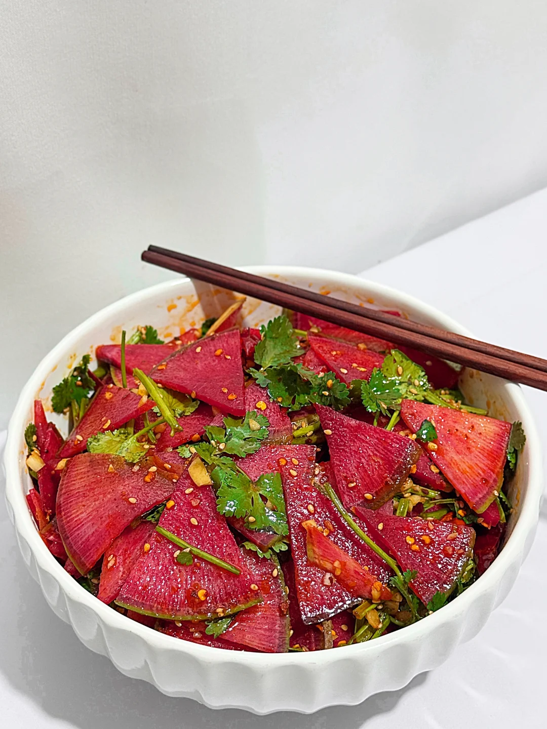 今天吃什么|在家做饭🍳凉拌心里美（附做法）