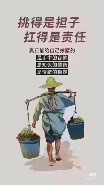 成年人身上，挑的是担子！扛的是生活，真正能给你撑腰的！除了足够的经济基础，情绪稳