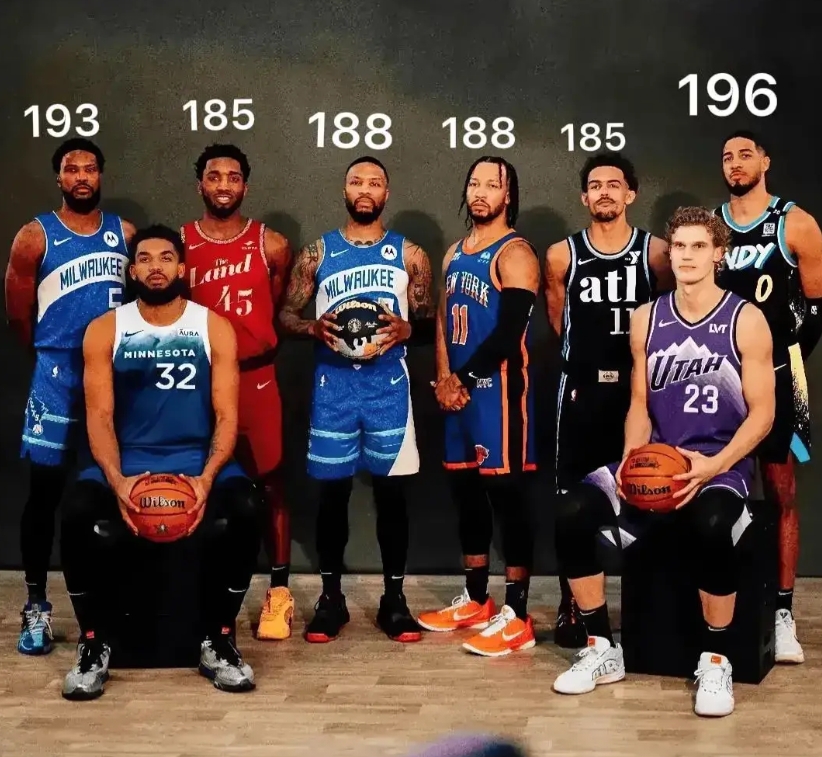 这身高看着不对啊，米切尔185，利拉德布伦森188？

米切尔、利拉德、布伦森、